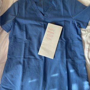 Figs Ceil Blue Scrub Top